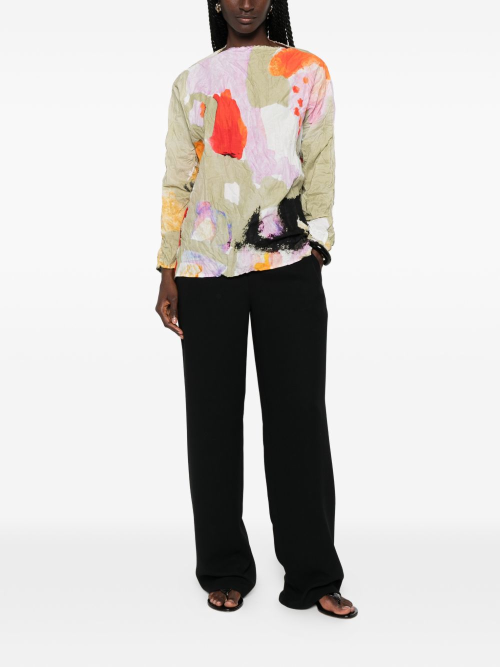 Daniela Gregis Printed Cotton Blouse