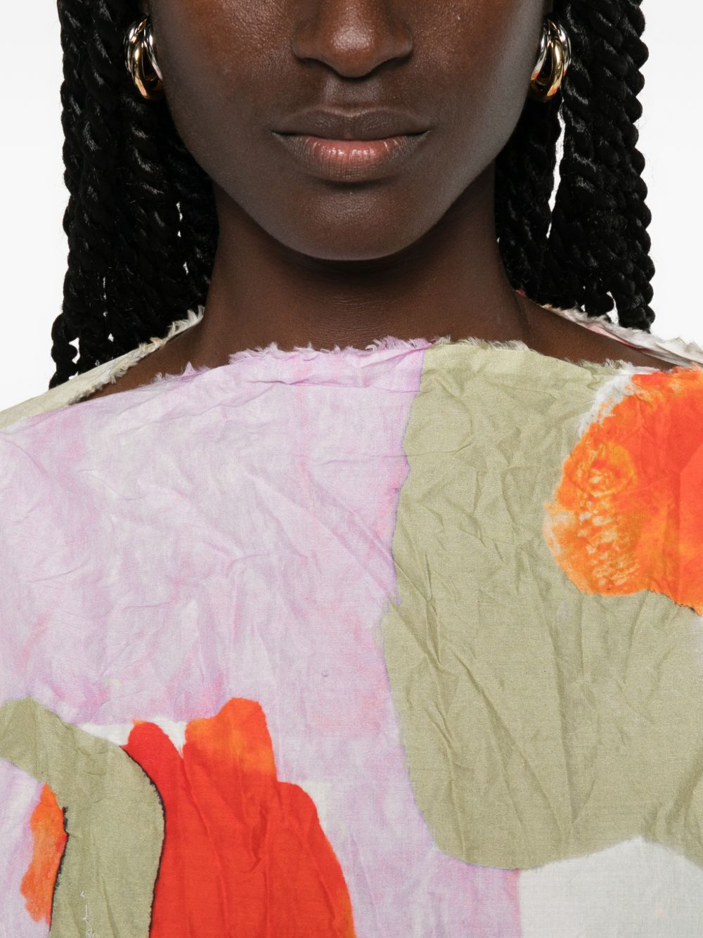 Daniela Gregis Printed Cotton Blouse
