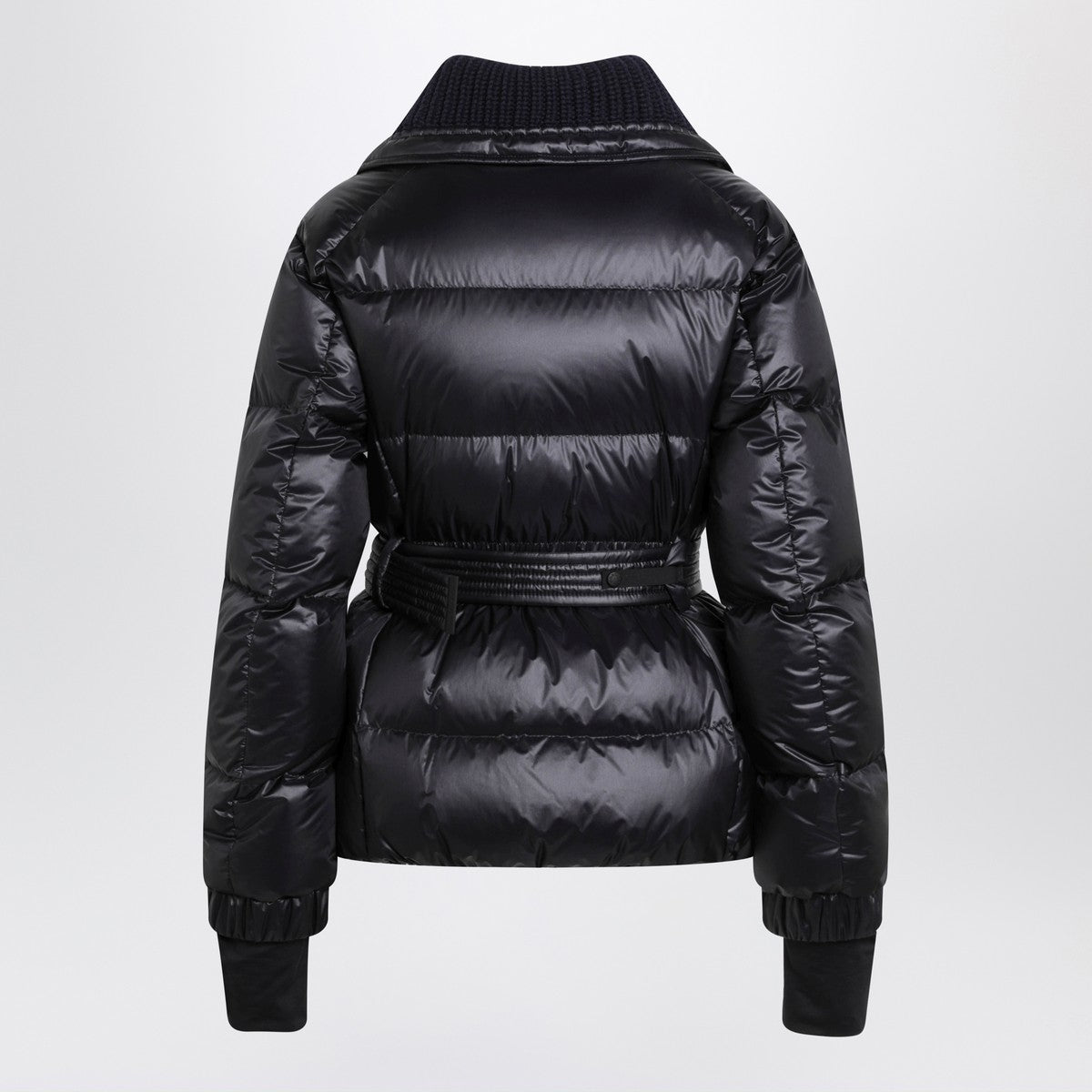 Moncler Grenoble Navy blue Bataillouse ski jacket with belt
