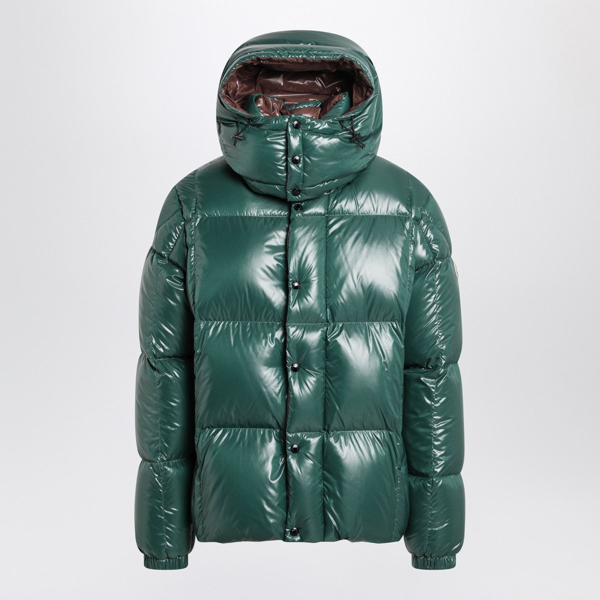 Moncler Green nylon laqué down jacket