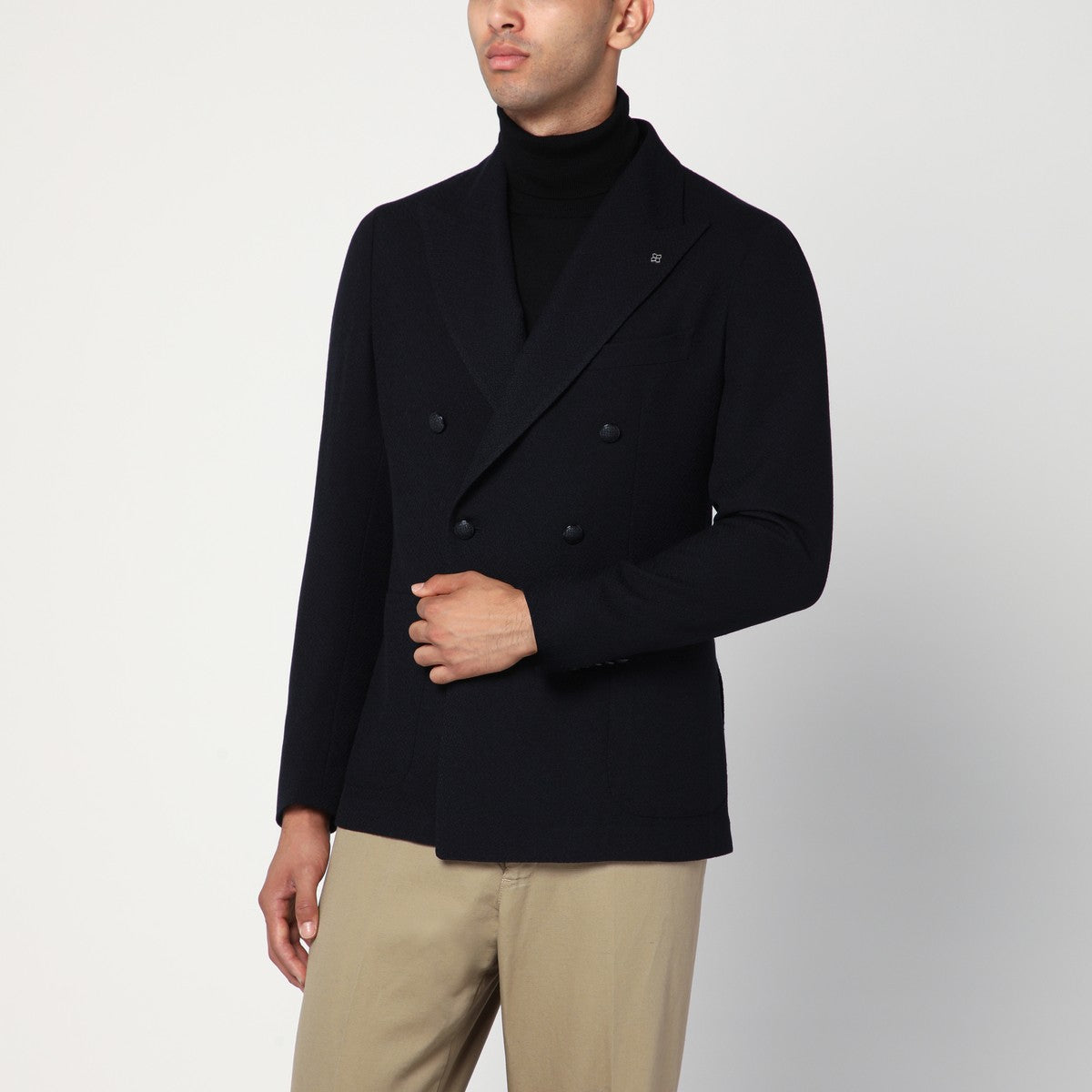 Tagliatore Blue double-breasted wool jacket