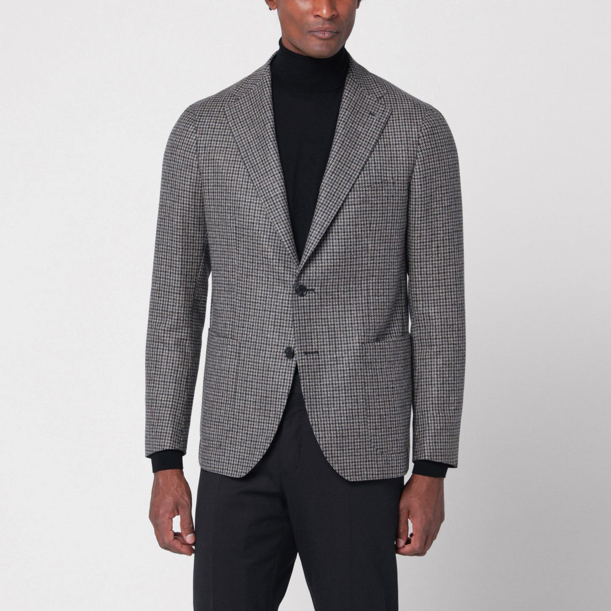 Tagliatore Beige/grey houndstooth jacket