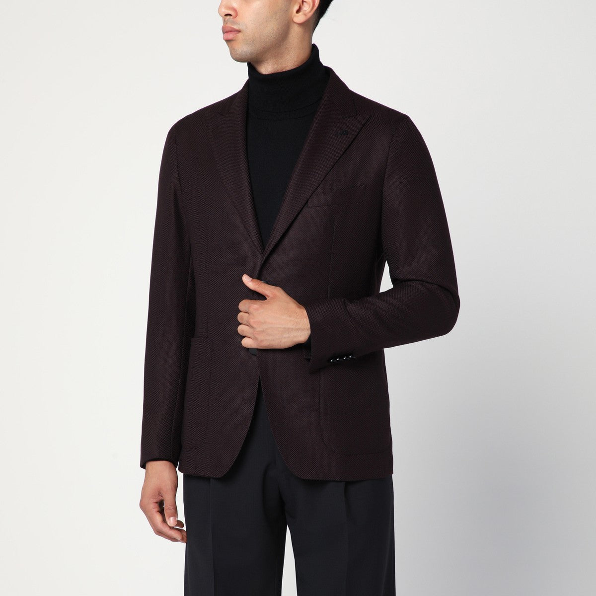 Tagliatore Single-breasted jacket with burgundy pattern