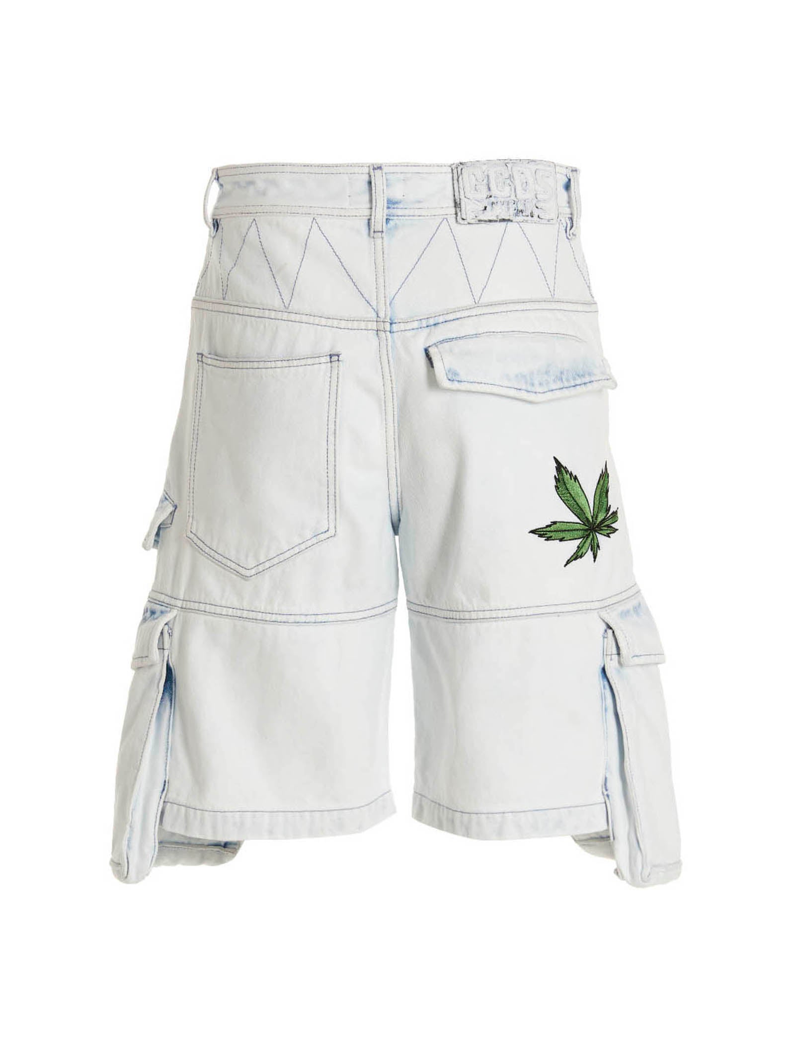 Gcds Bleached Embroidered Ultracargo Bermuda Shorts