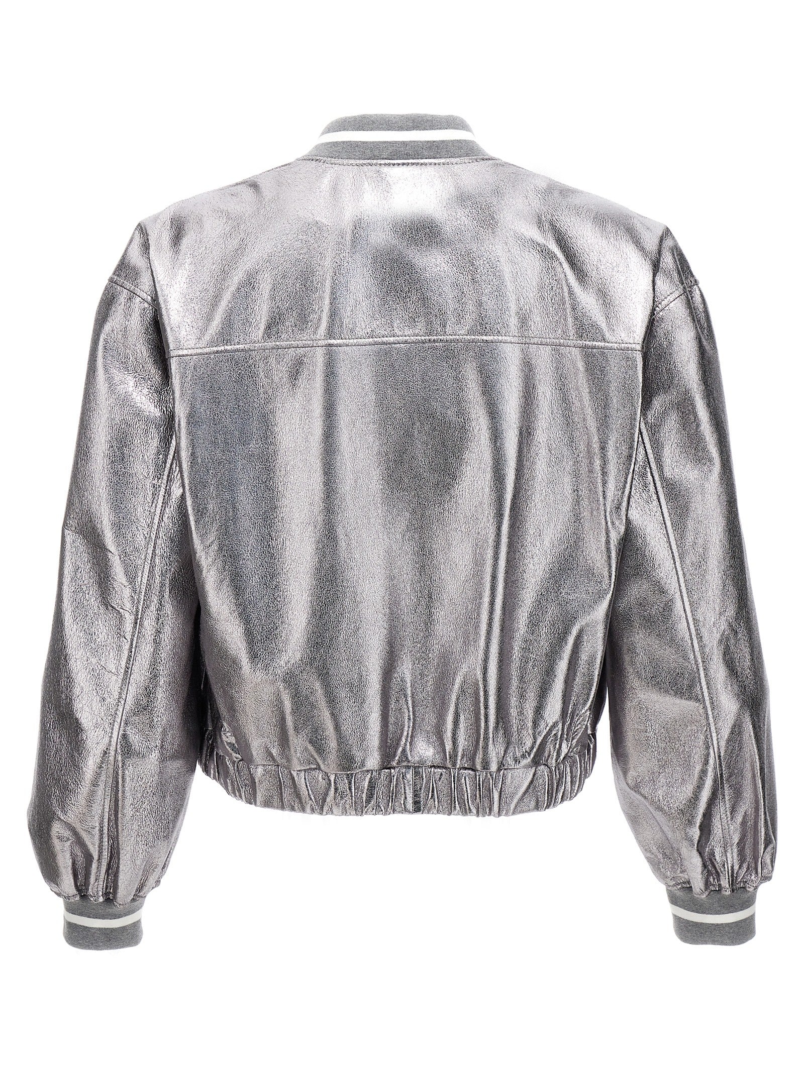 Brunello Cucinelli Laminated Leather Bomber Jacket