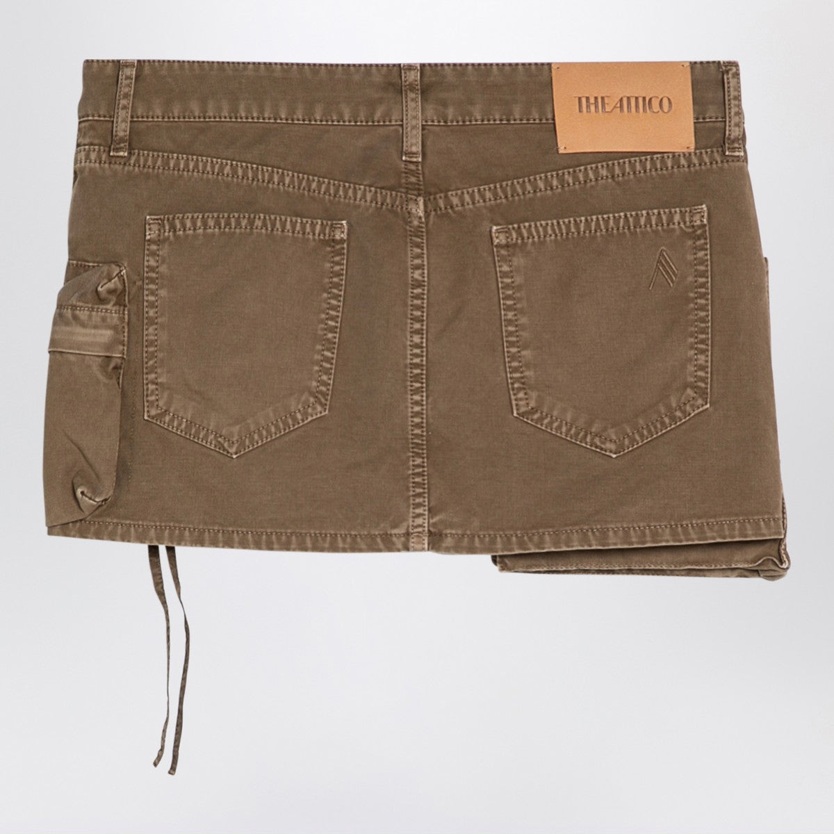The Attico Fay khaki cargo miniskirt