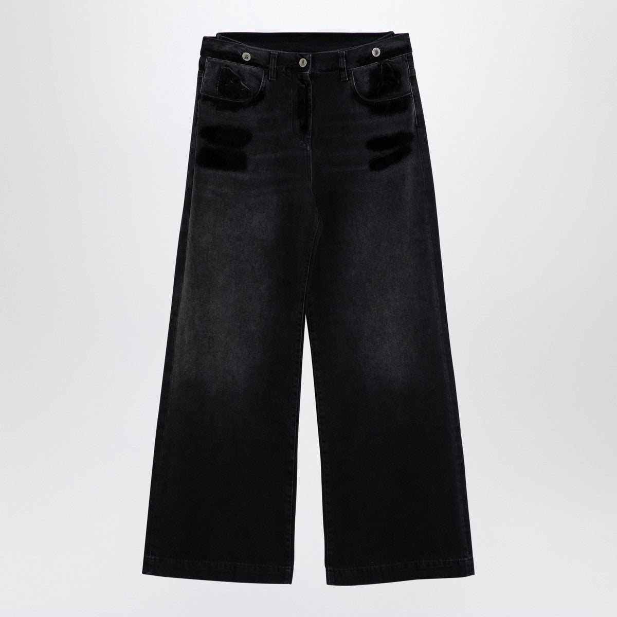 The Attico Wide black washed denim jeans