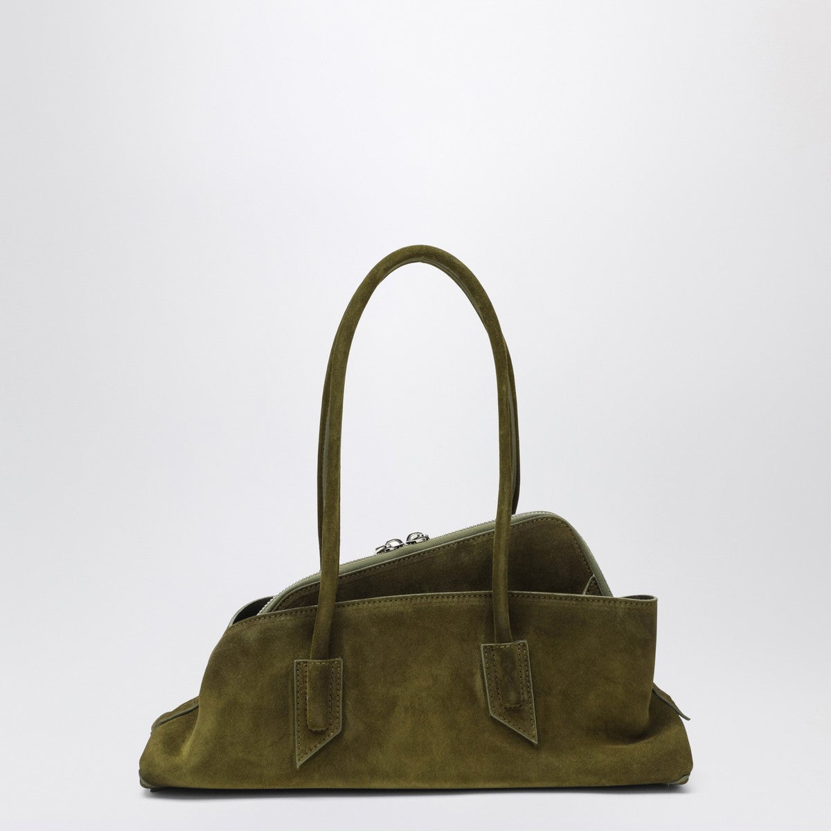 The Attico La Passeggiata Small bag in khaki green suede