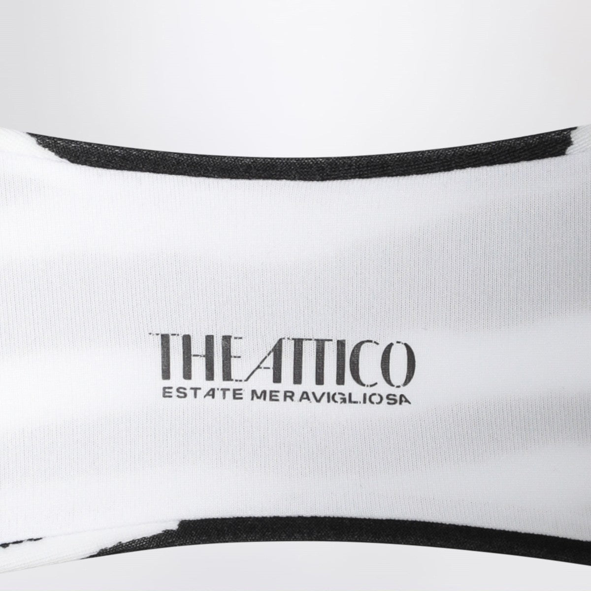 The Attico Two-piece zebra bikini in black/white