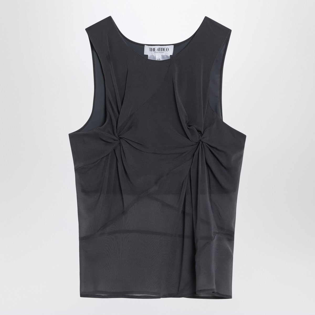 The Attico Gray silk tank top