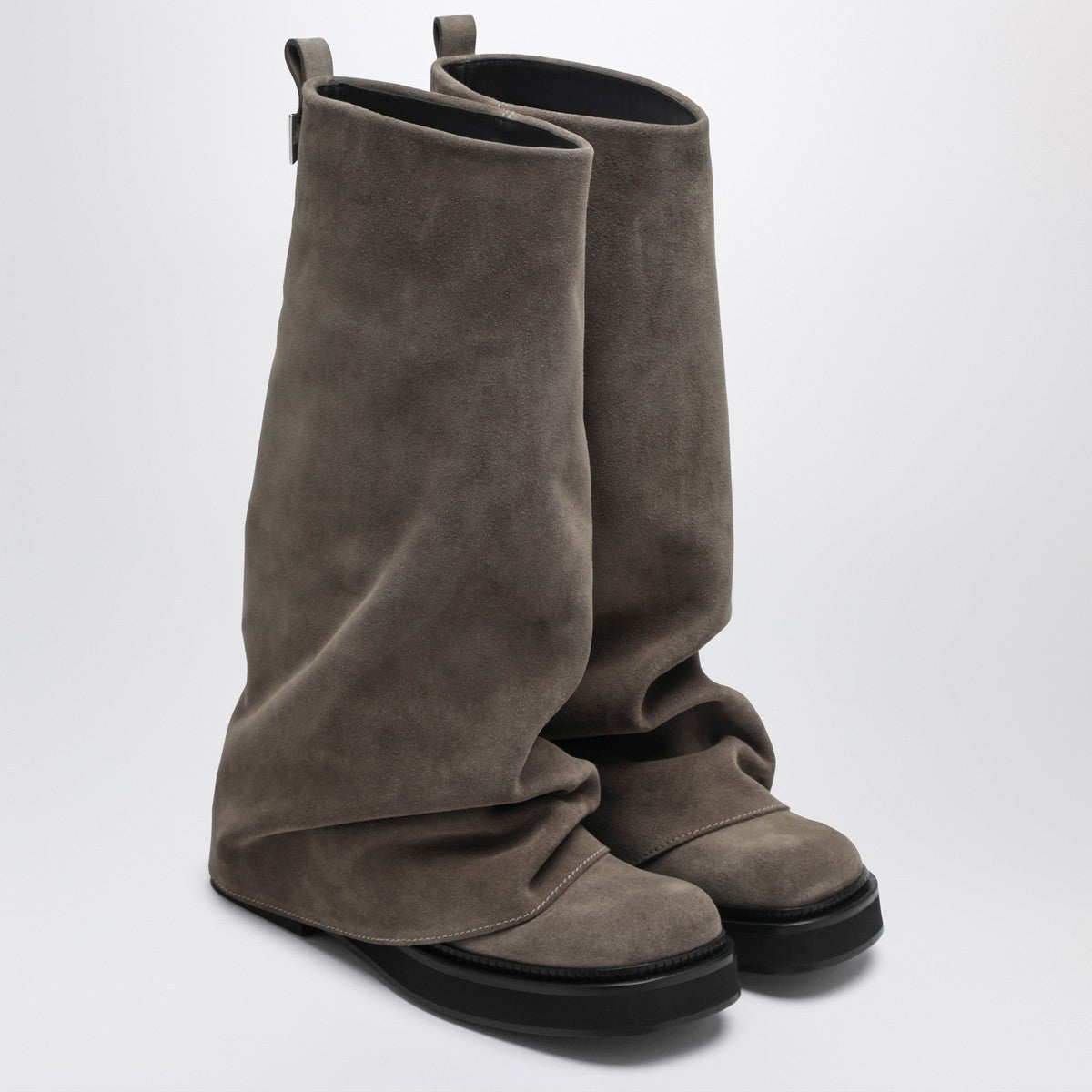 The Attico Robin taupe suede Combat boots