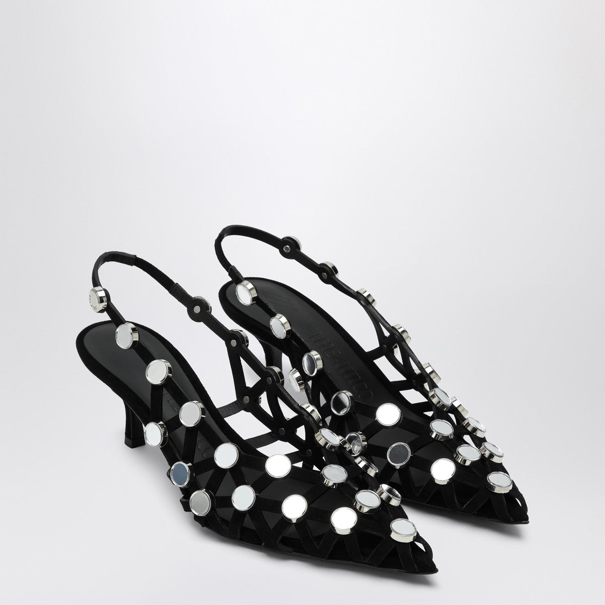 The Attico Black Grid Slingback