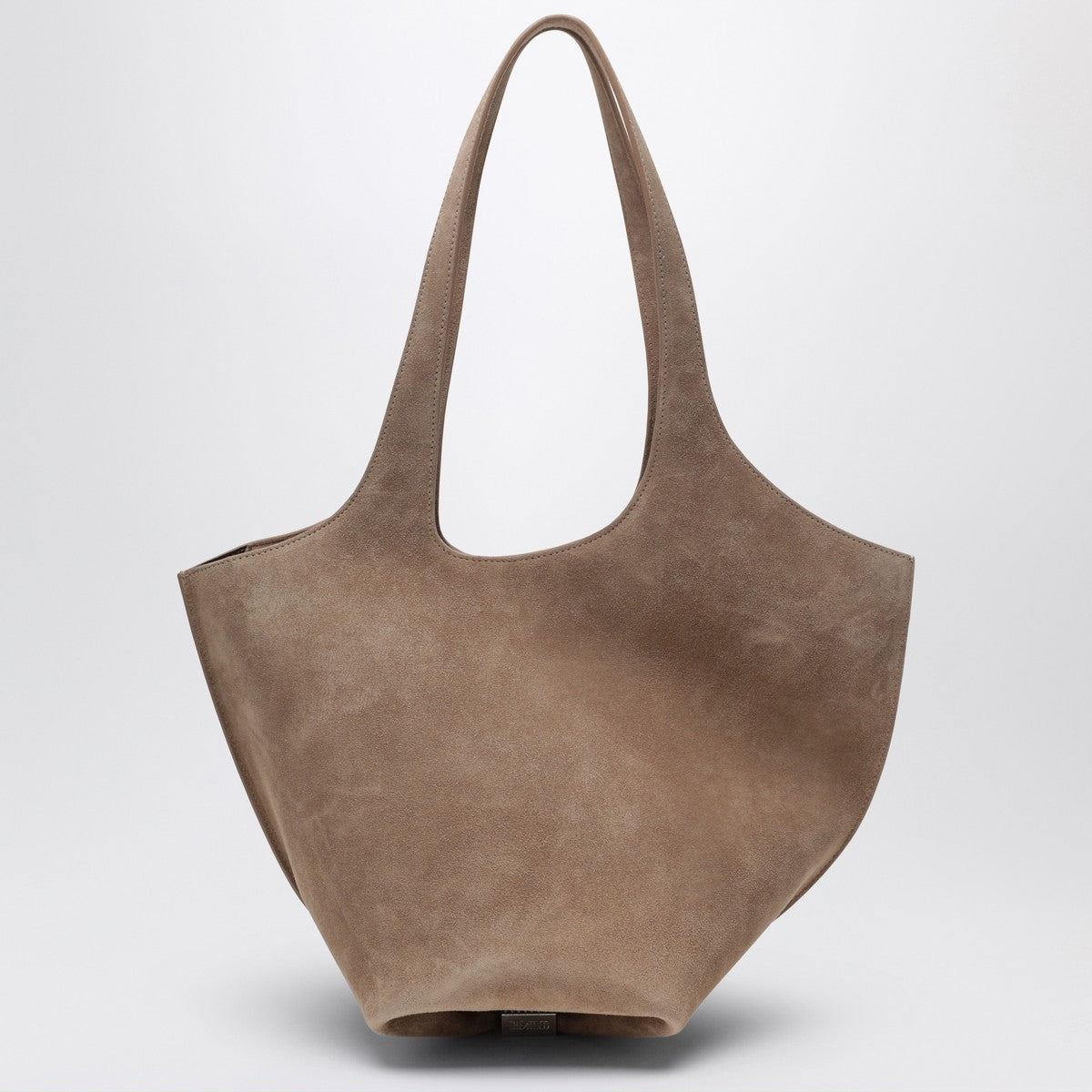 The Attico Tobacco-coloured suede La Scoop medium bag