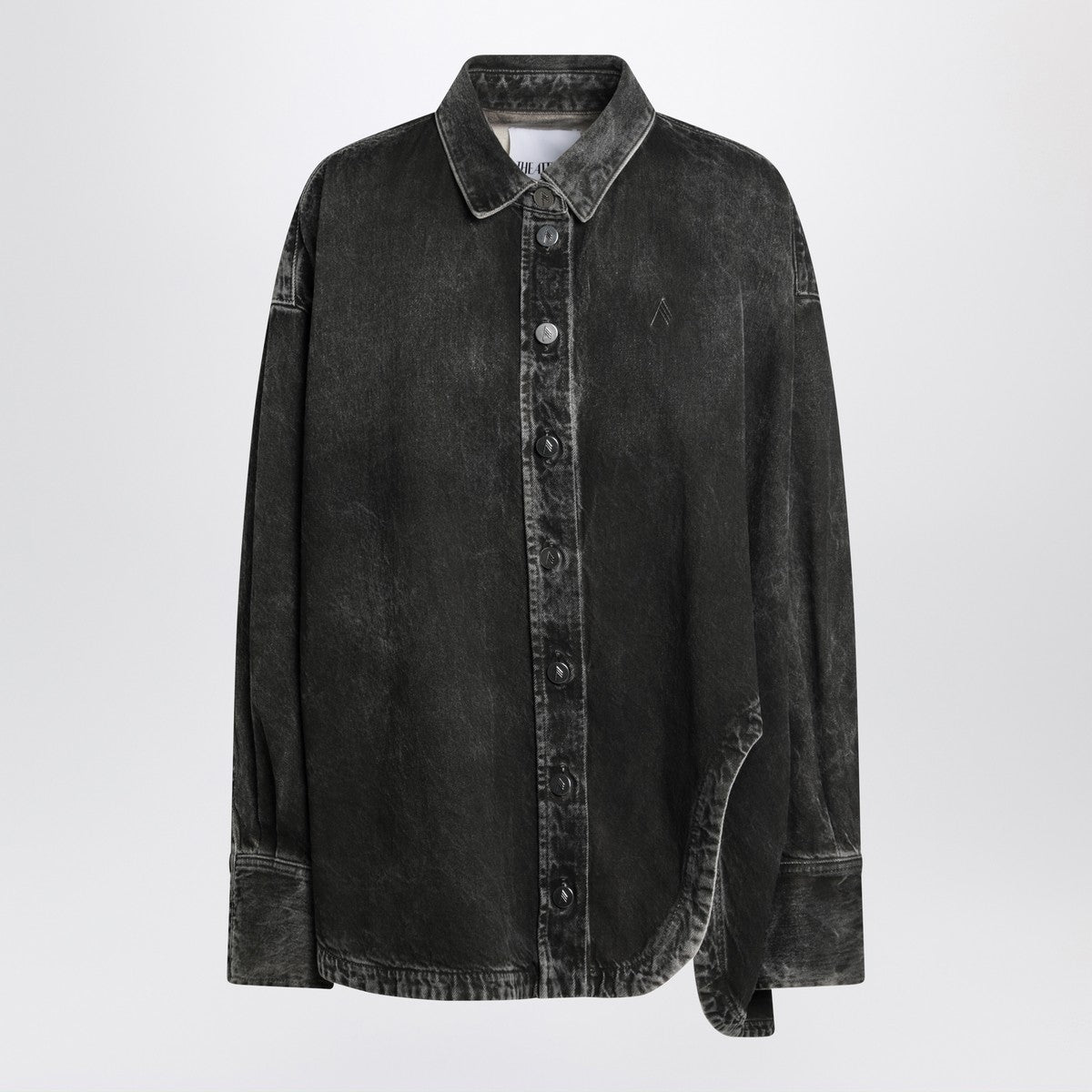 The Attico Black washed denim shirt