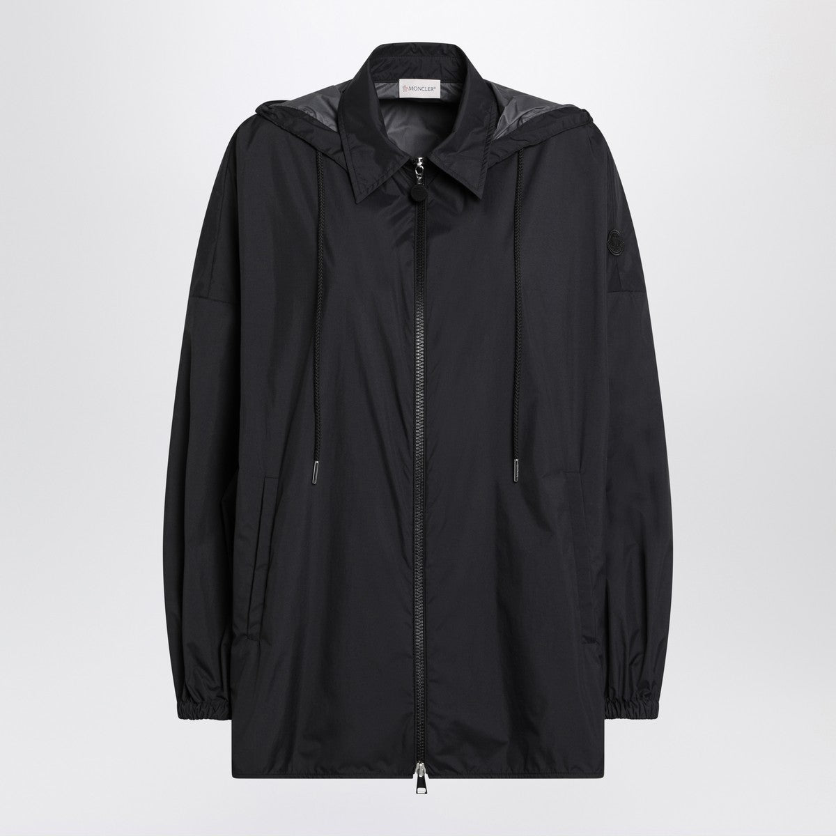 Moncler Black zip parka in nylon