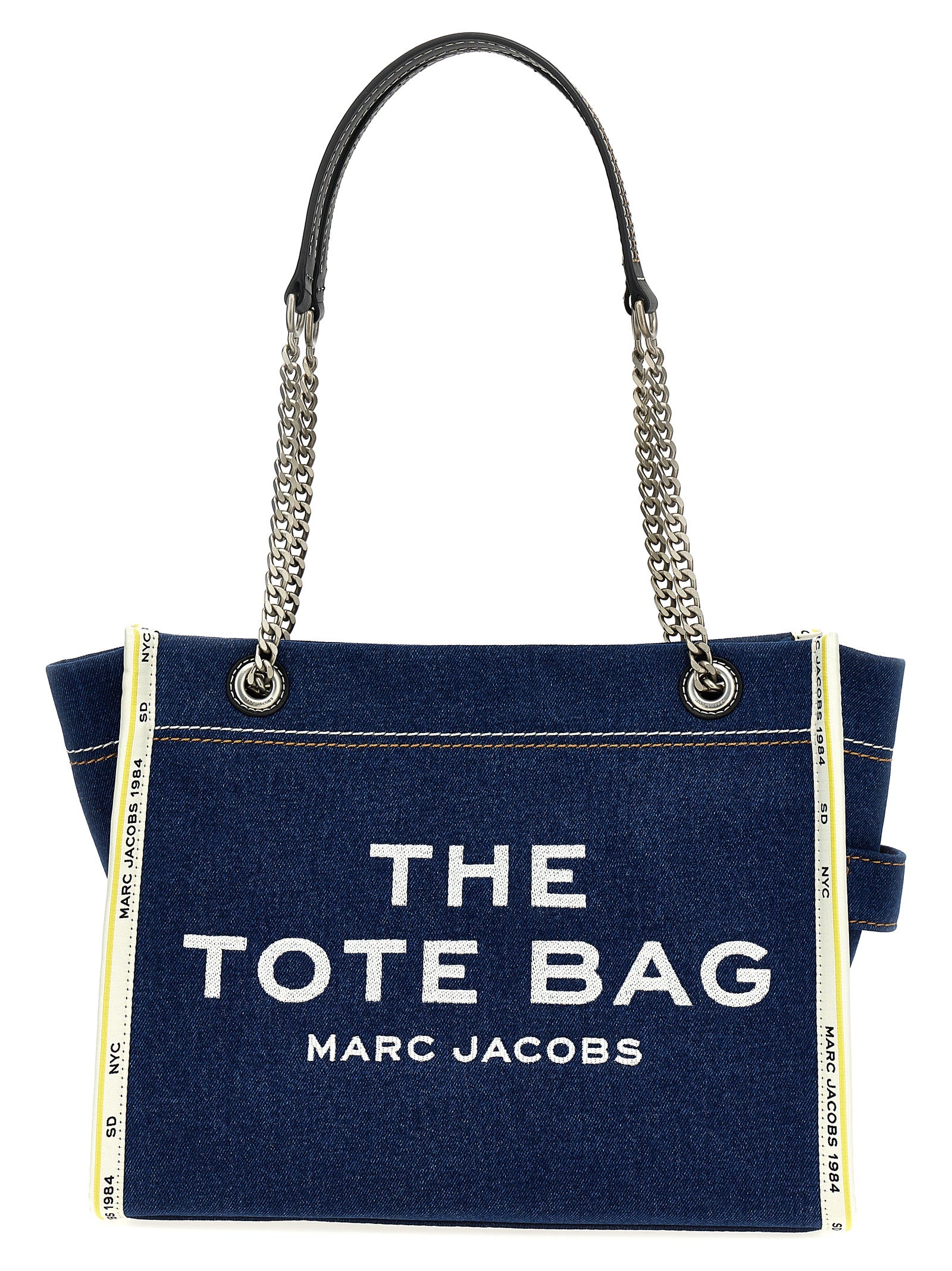 Marc Jacobs The Denim Chain Medium Tote Shoulder Bag