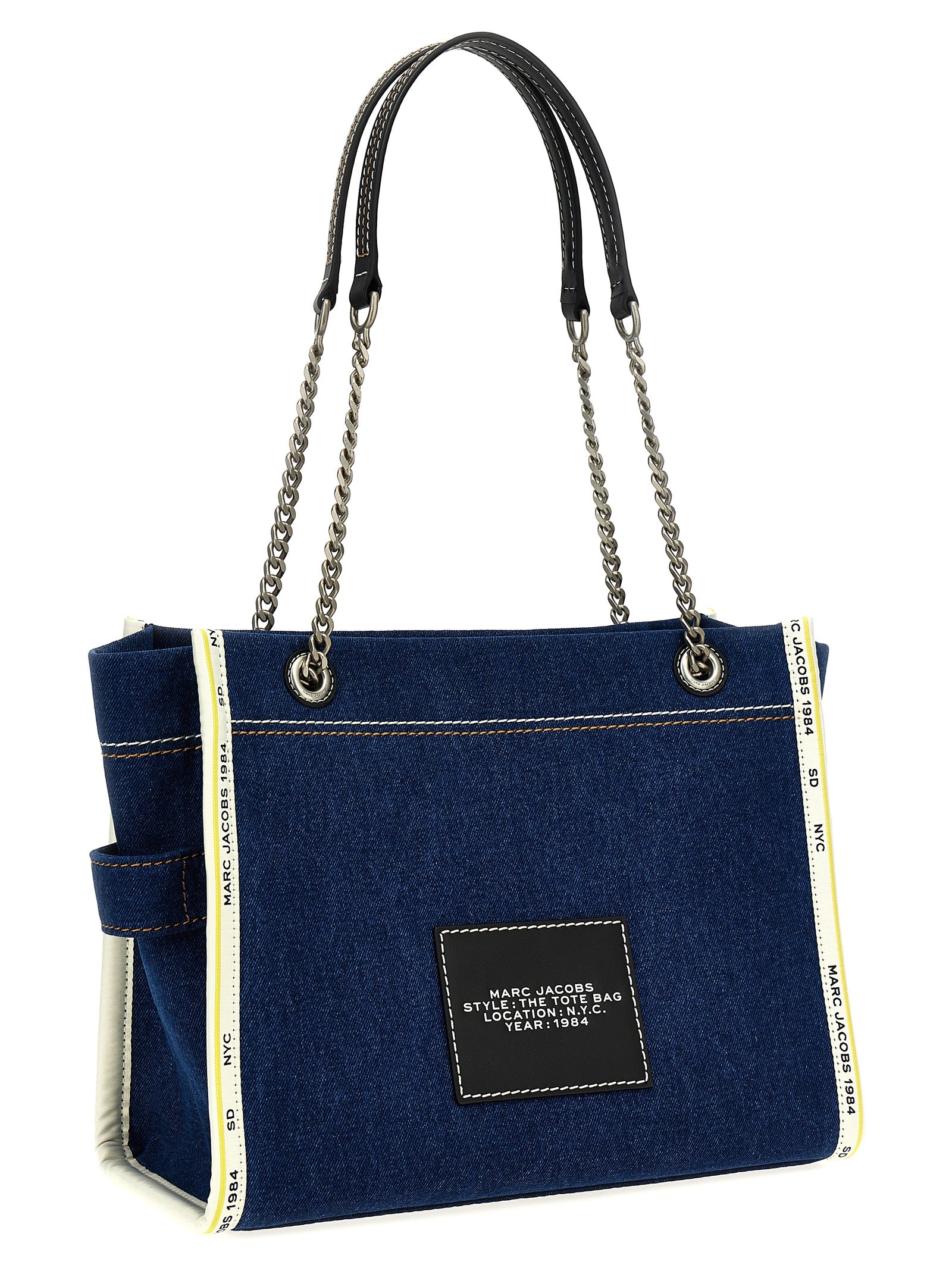 Marc Jacobs The Denim Chain Medium Tote Shoulder Bag