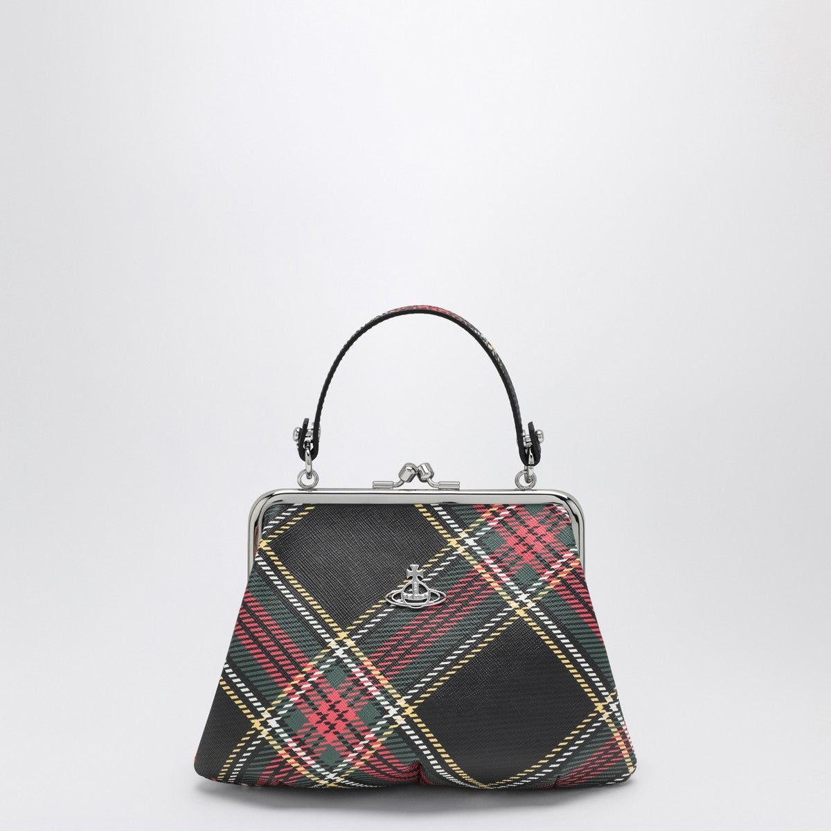 Vivienne Westwood Black Granny bag with tartan pattern