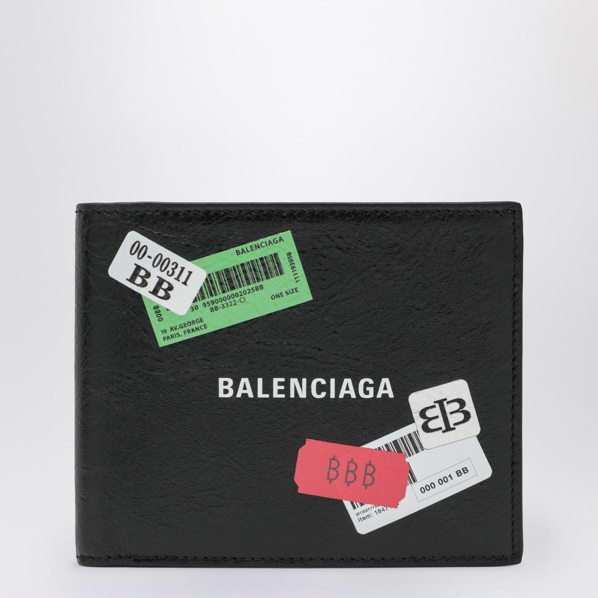Balenciaga Black square foldable cash wallet