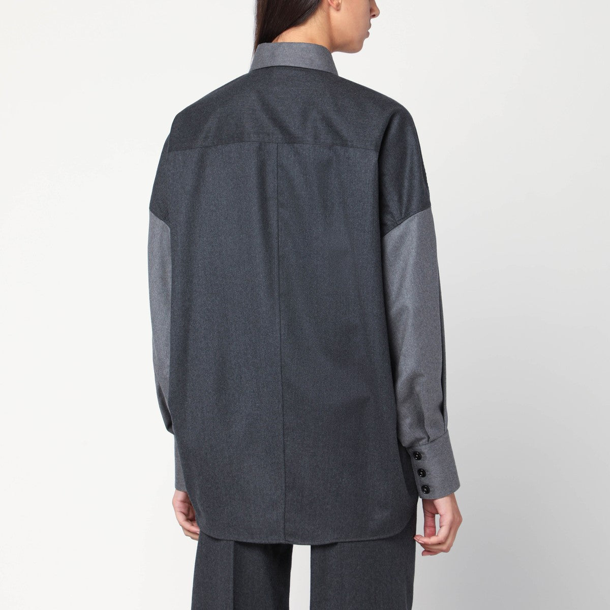 Stella McCartney Oversized gray wool shirt