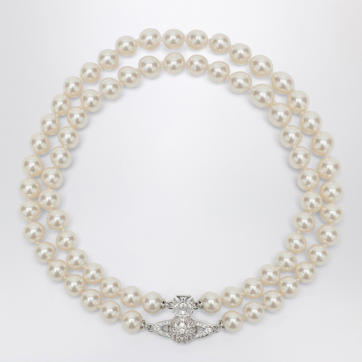 Vivienne Westwood Graziella Platinum Choker with Synthetic Pearls