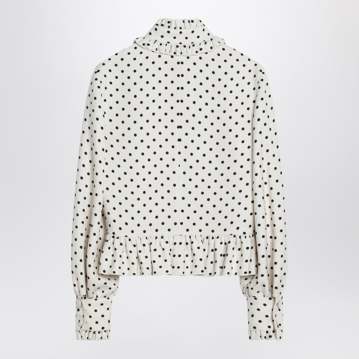 Valentino White single-breasted jacket with black polka dots