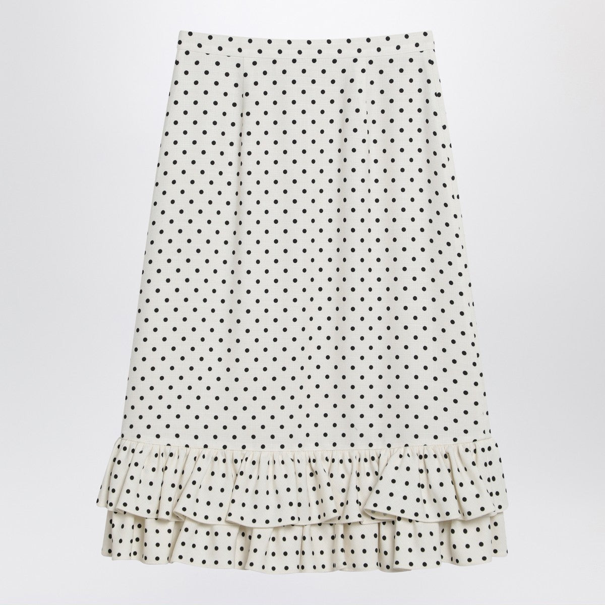 Valentino Ivory polka-dot skirt with ruffles