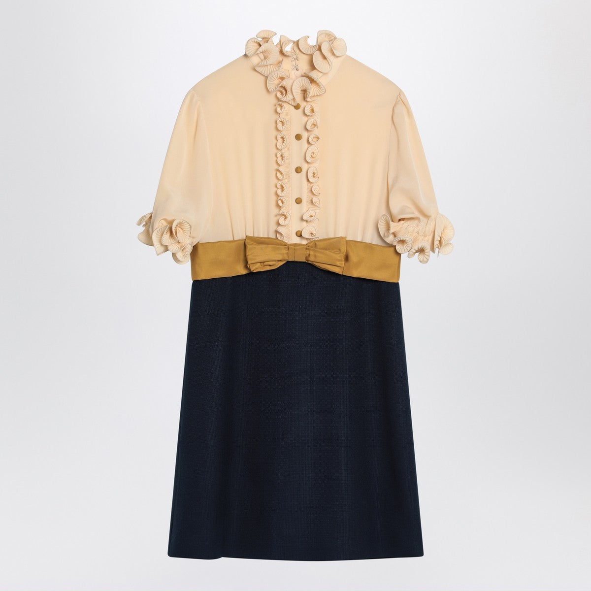 Valentino Mini dress with ruffles and bow in silk