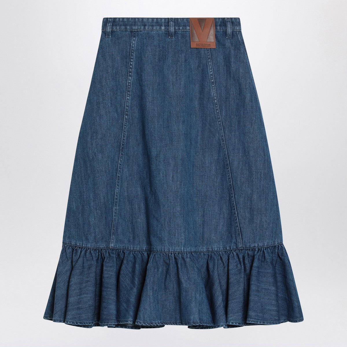 Valentino Blue denim midi skirt