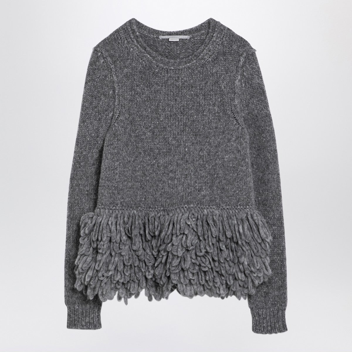 Stella McCartney Grey wool sweater with feather insert