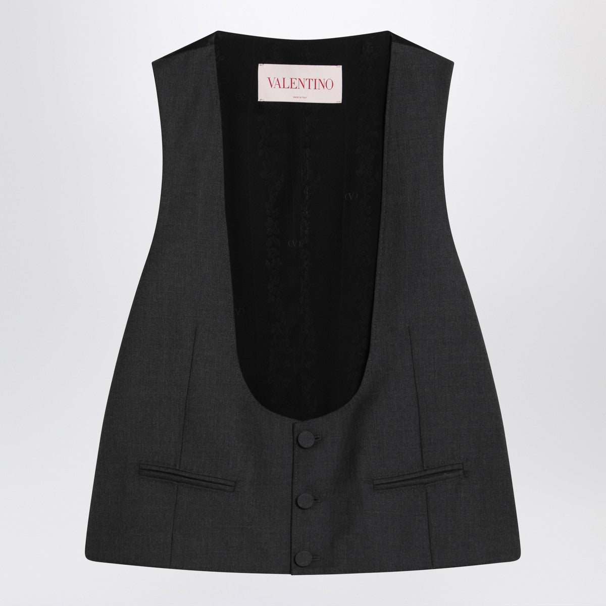 Valentino Charcoal grey vest in wool