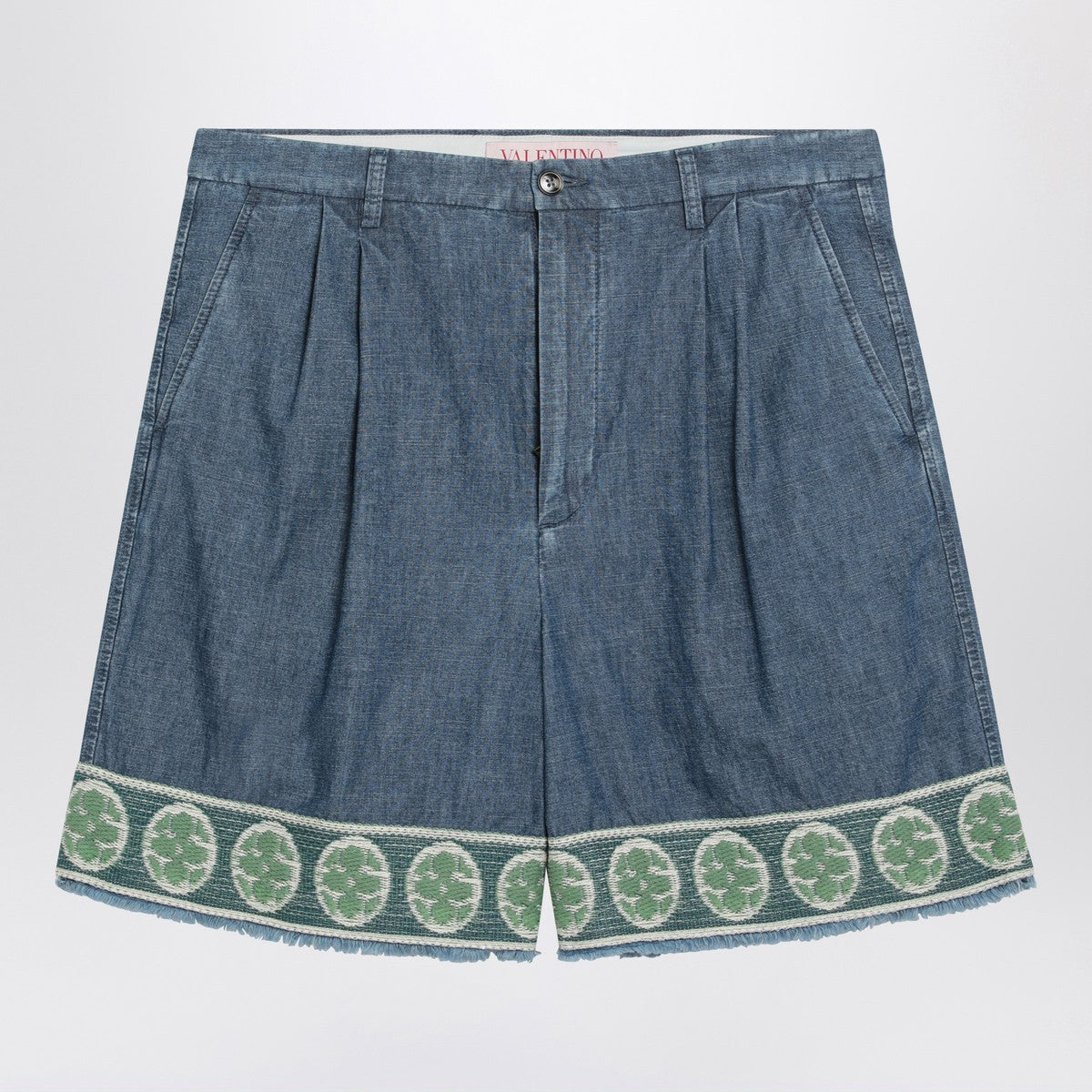 Valentino Blue bermuda short with jacquard bottom