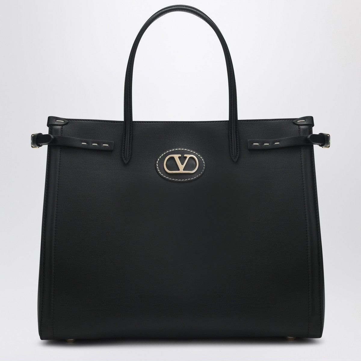 Valentino Garavani Black leather medium Antibes tote bag