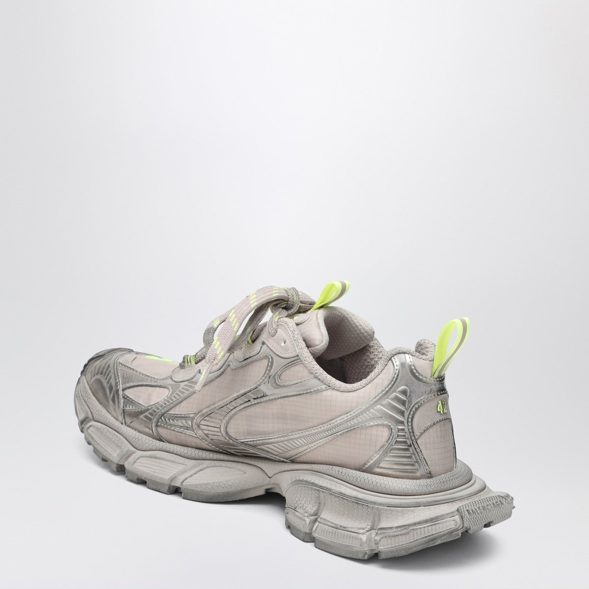 Balenciaga 3XL taupe/neon yellow sneakers in mesh and polyurethane