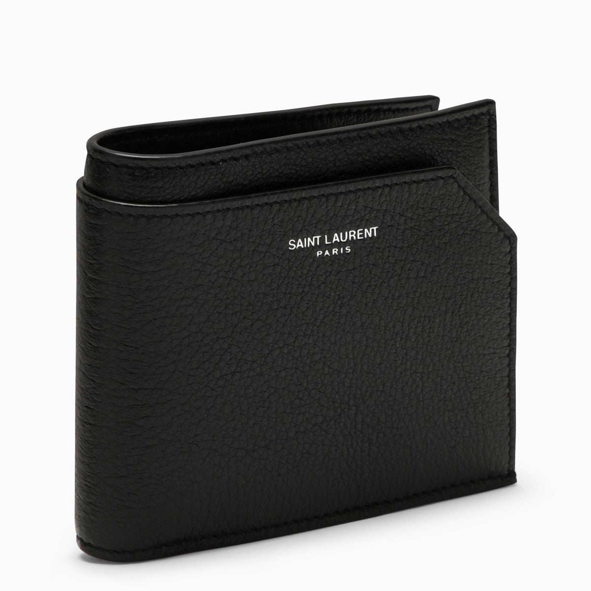 Saint Laurent Black grained leather East/West wallet with coin purse