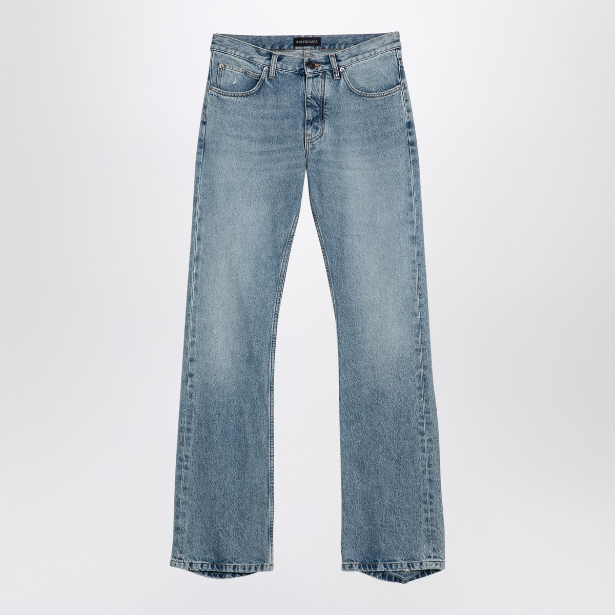 Balenciaga Light blue jeans with distressed hem