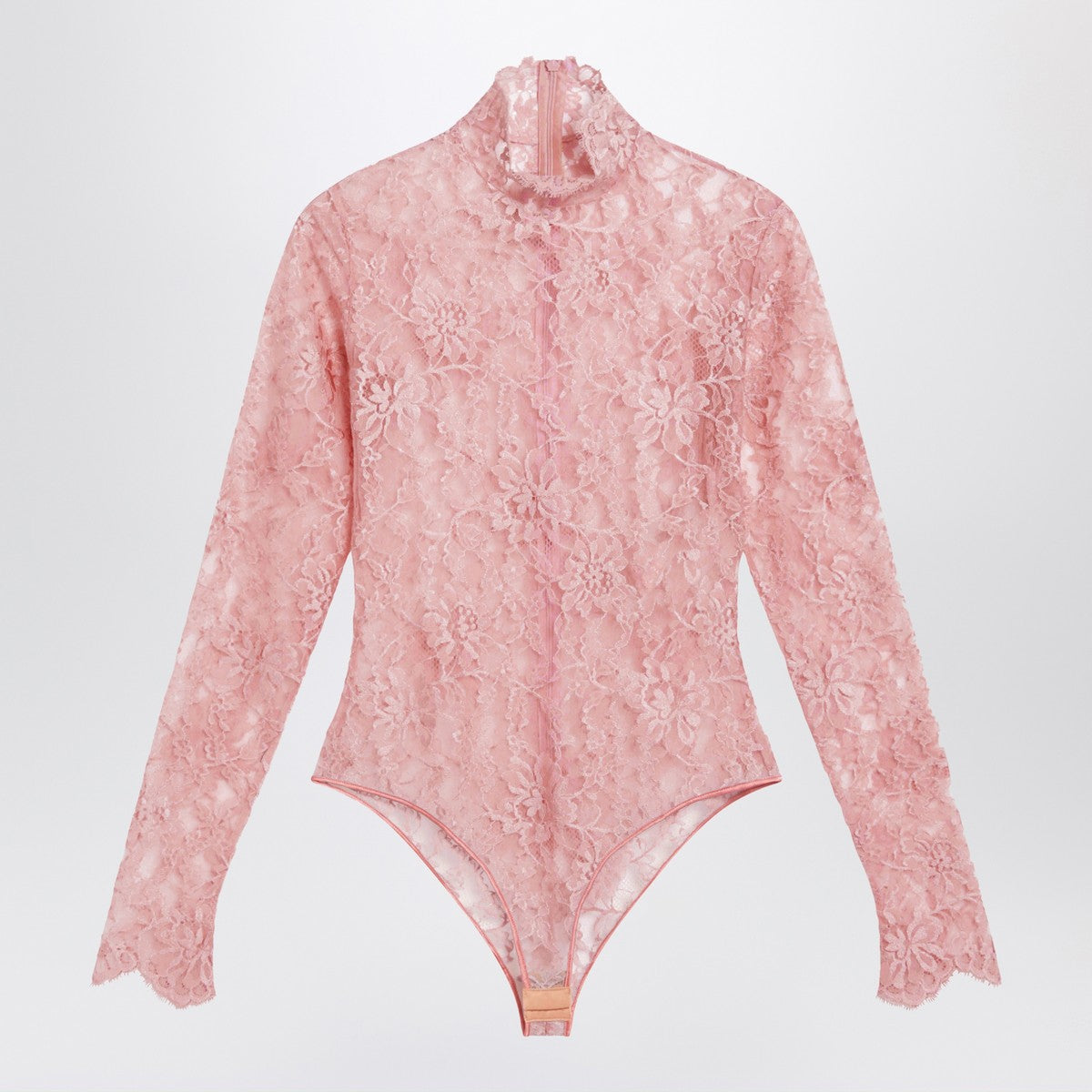 Valentino Peach pink floral lace bodysuit