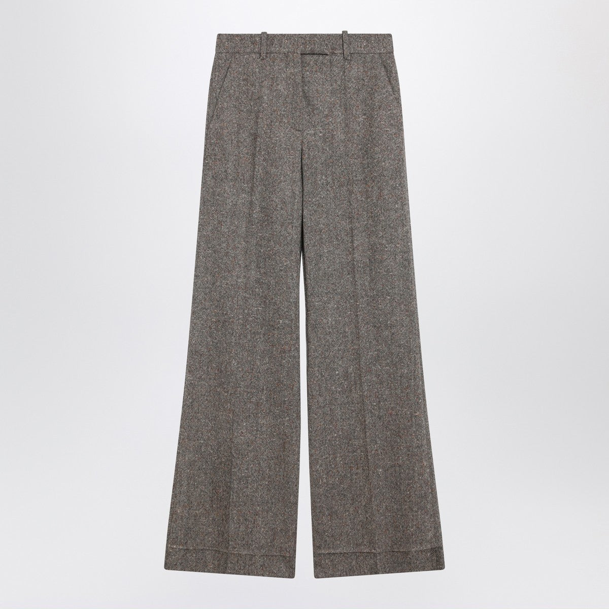 Valentino Ivory/brown patterned wool trousers