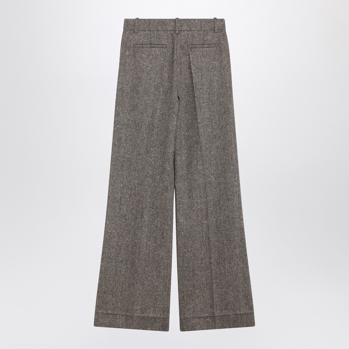 Valentino Ivory/brown patterned wool trousers