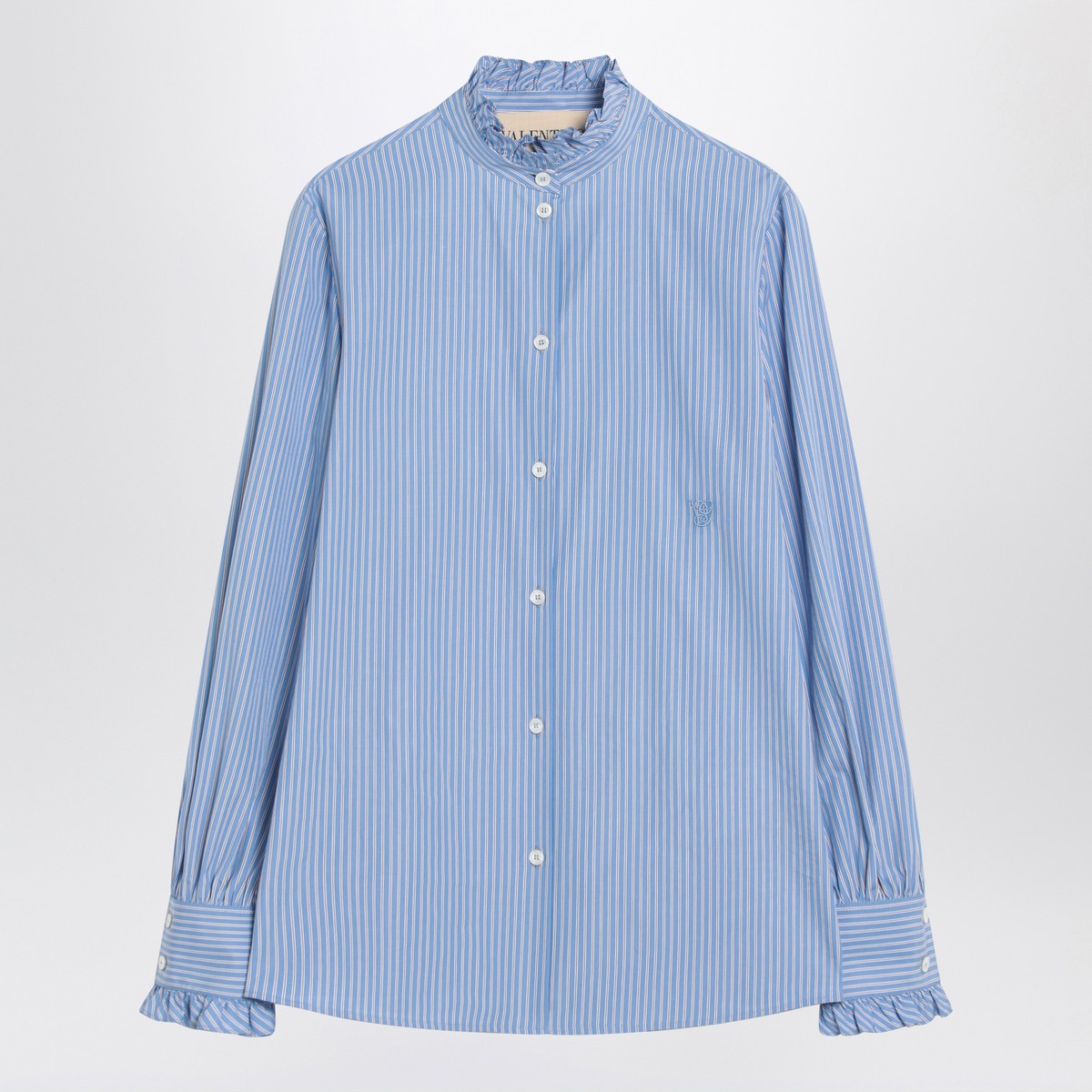 Valentino Light blue striped shirt in cotton