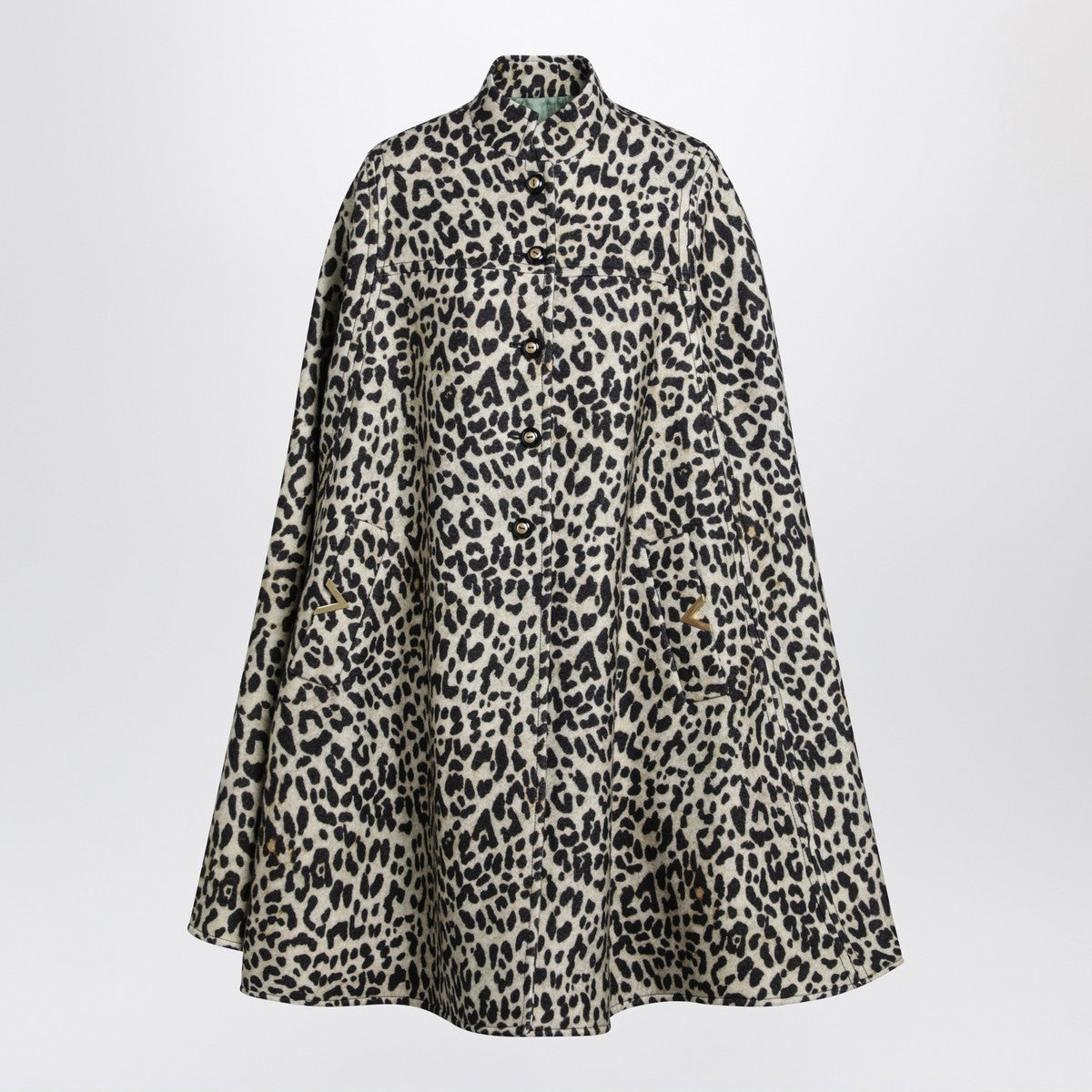 Valentino Animal-print wool cape