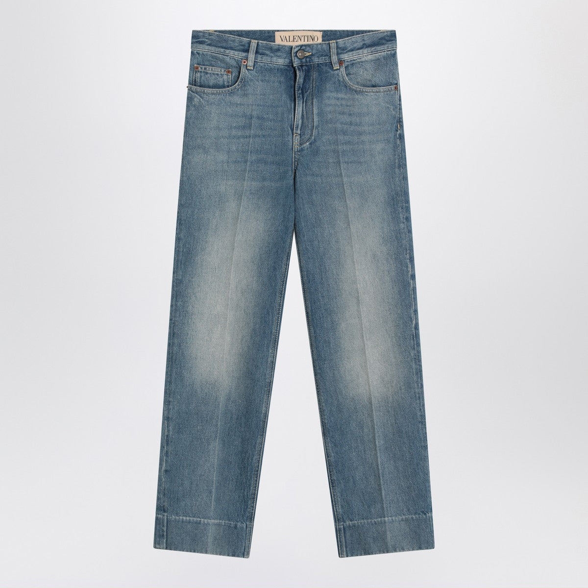 Valentino Faded-effect blue jeans