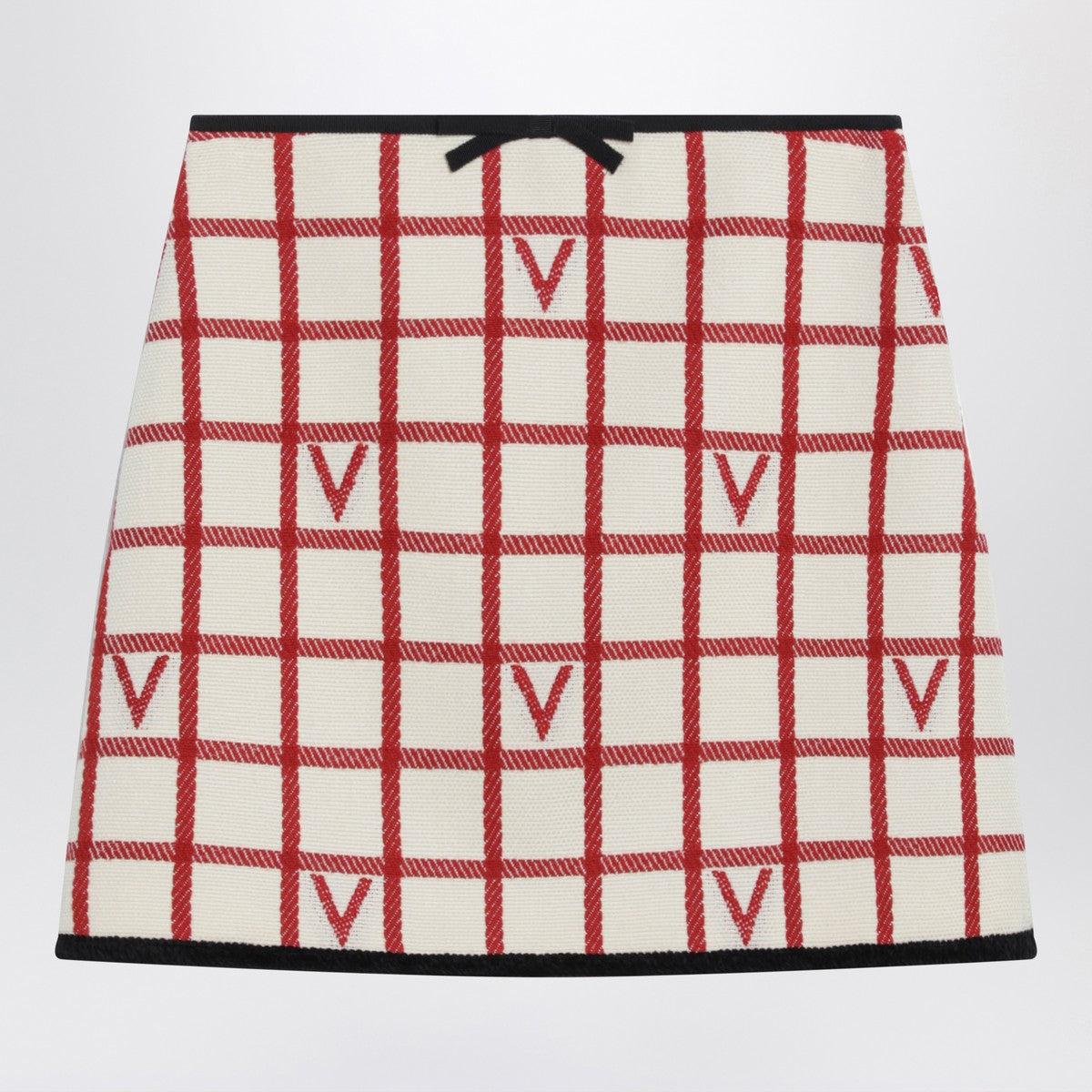 Valentino Ivory skirt with Check Vlogo pattern