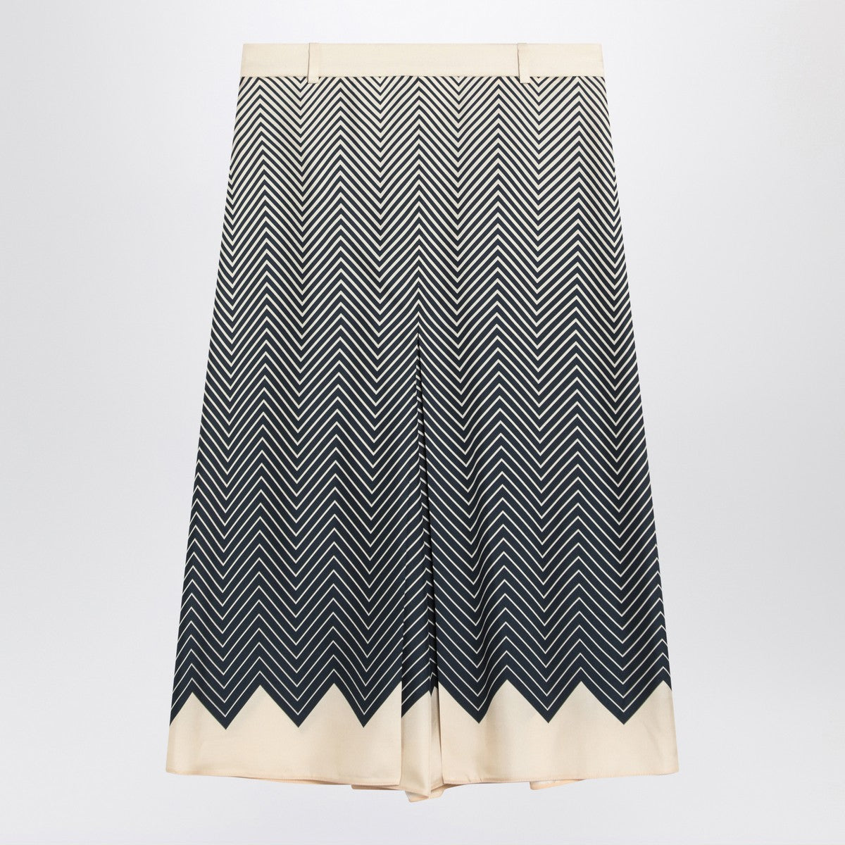 Valentino Blue/ivory silk skirt