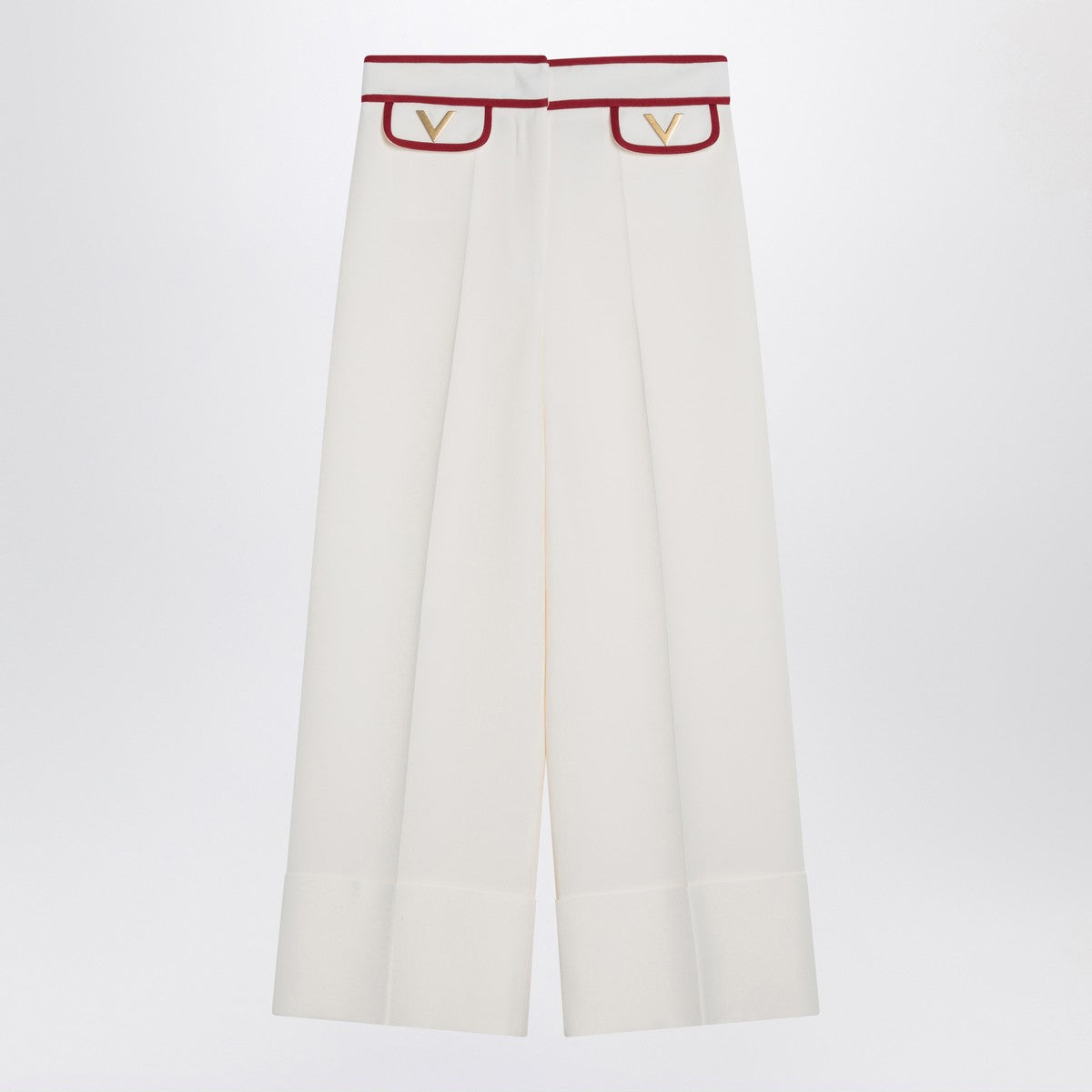 Valentino Ivory trousers with Gold V