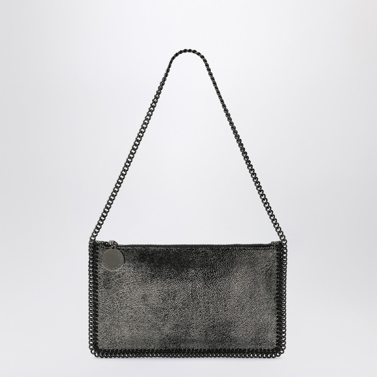 Stella McCartney Falabella Ruthenium Metallic Clutch Shoulder Bag