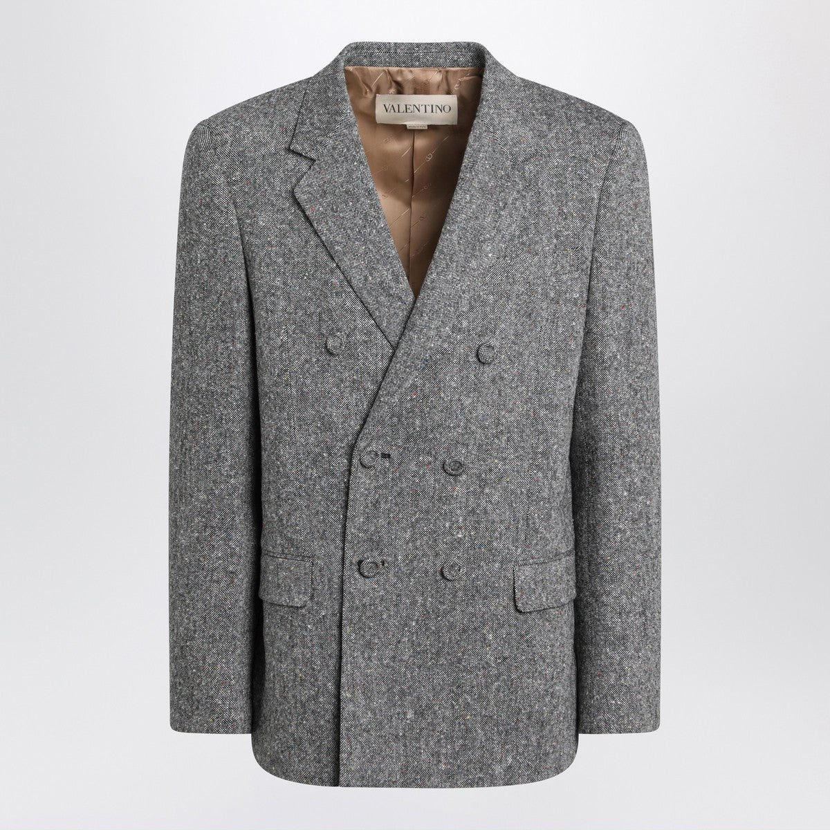 Valentino Double-breasted jacket in natté wool bouclé