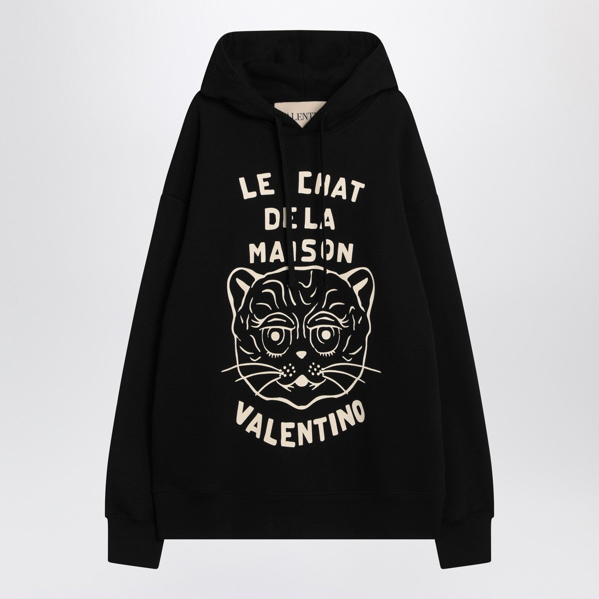 Valentino Black sweatshirt with Le Chat de la Maison patch