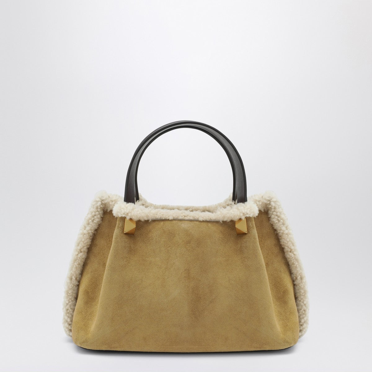 Valentino Garavani VLogo Small beige suede bag