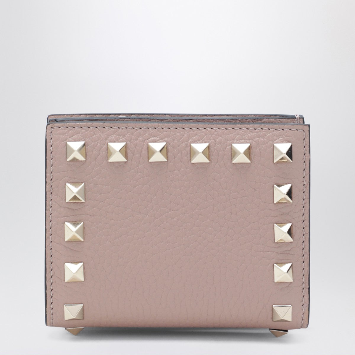 Valentino Garavani Rockstud blush pink grained-leather wallet